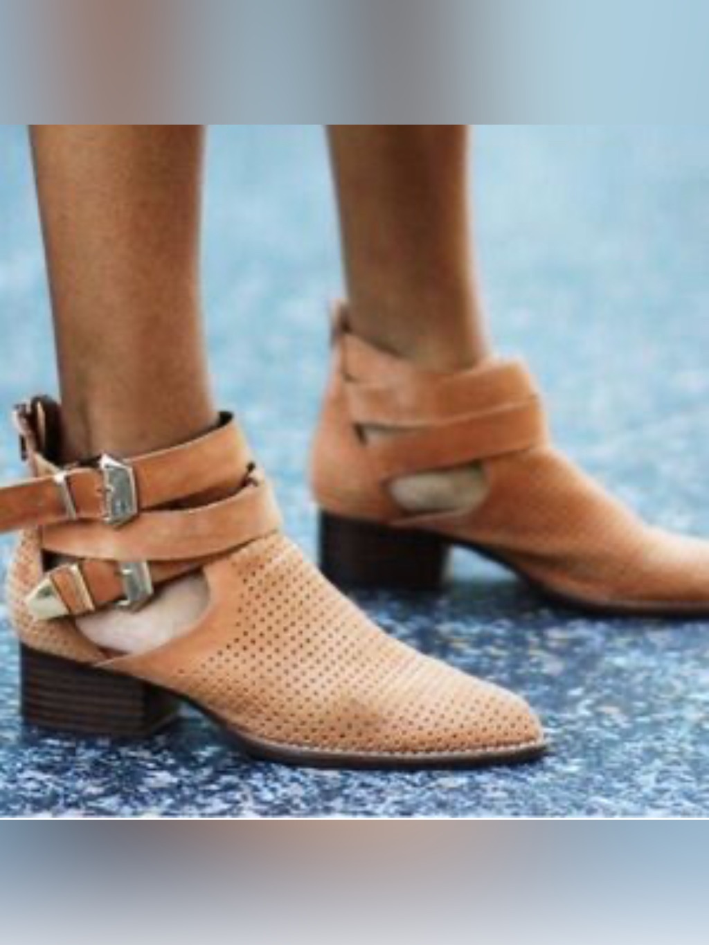 Jeffery Campbell Perforated Ankle Booties With Buckle Straps 7